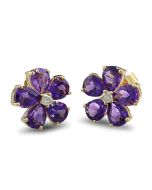 Ohrringe Blumen Echtschmuck lila Edelstein Amethyst online bestellen